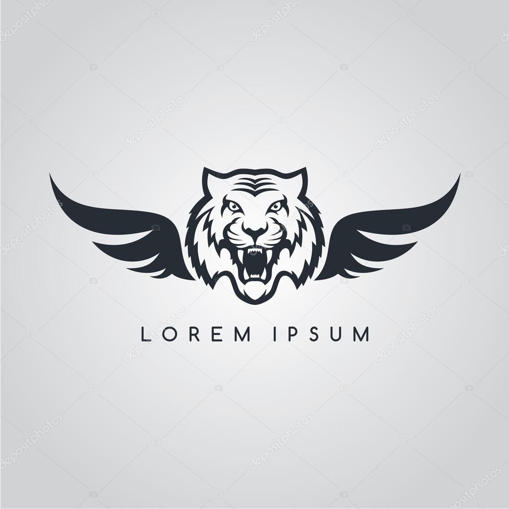 Tiger aviator symbol logo, logotype theme vector illustration