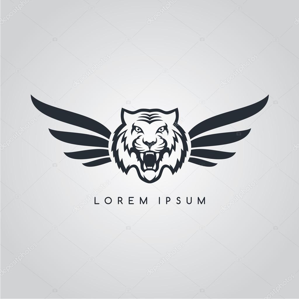 Tiger aviator symbol logo, logotype theme vector illustration