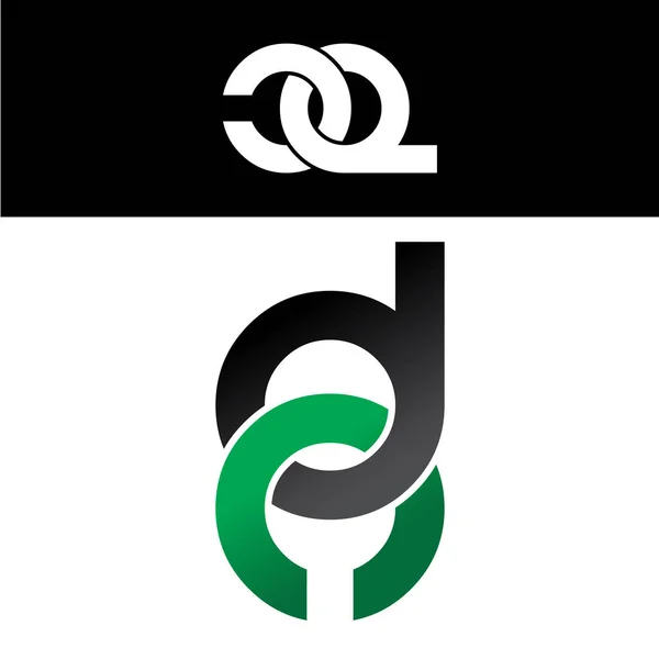 stock vector initial letter logo green black