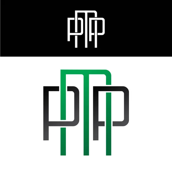Litery początkowe logo zielony czarny — Wektor stockowy