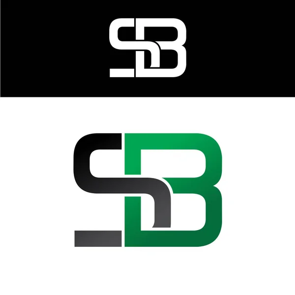 Begynnelsebokstav logo grön svart — Stock vektor