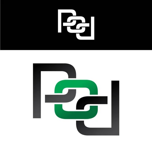 最初の文字ロゴ緑黒 — ストックベクタ