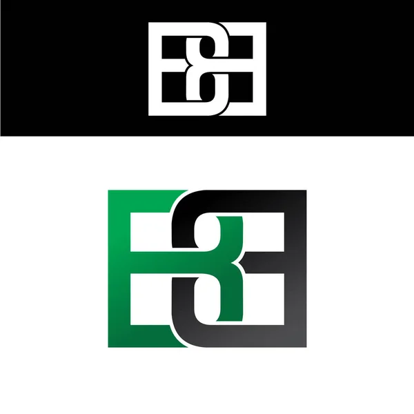 Lettera iniziale logo verde nero — Vettoriale Stock