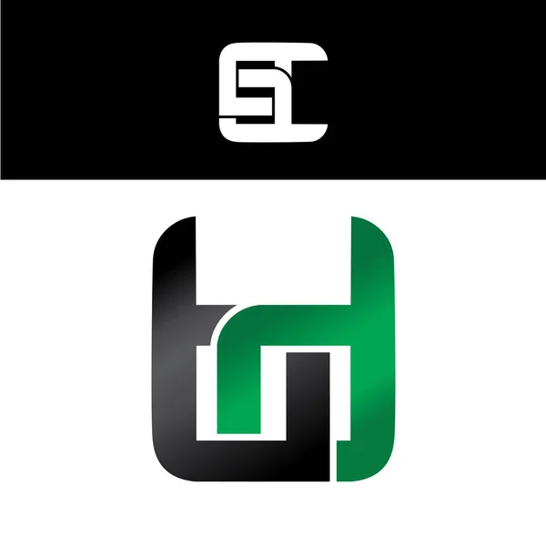 首写字母 logo 是绿黑色 — 图库矢量图片