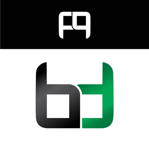 Eredeti levél logó zöld-fekete — Stock Vector