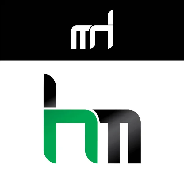 Anfangsbuchstaben Logo grün schwarz — Stockvektor