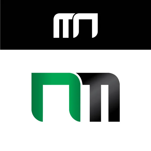Initial letter logo green black — Stock Vector