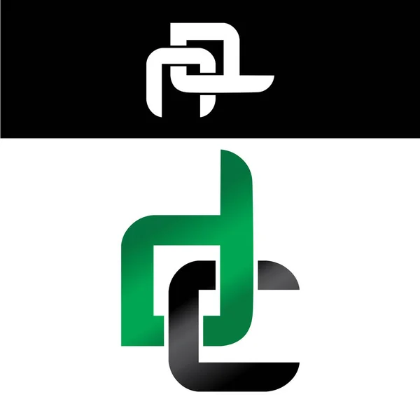 Stock vector initial letter logo green black