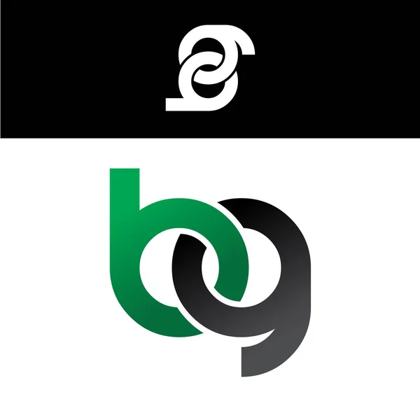 Eredeti levél logó zöld-fekete — Stock Vector