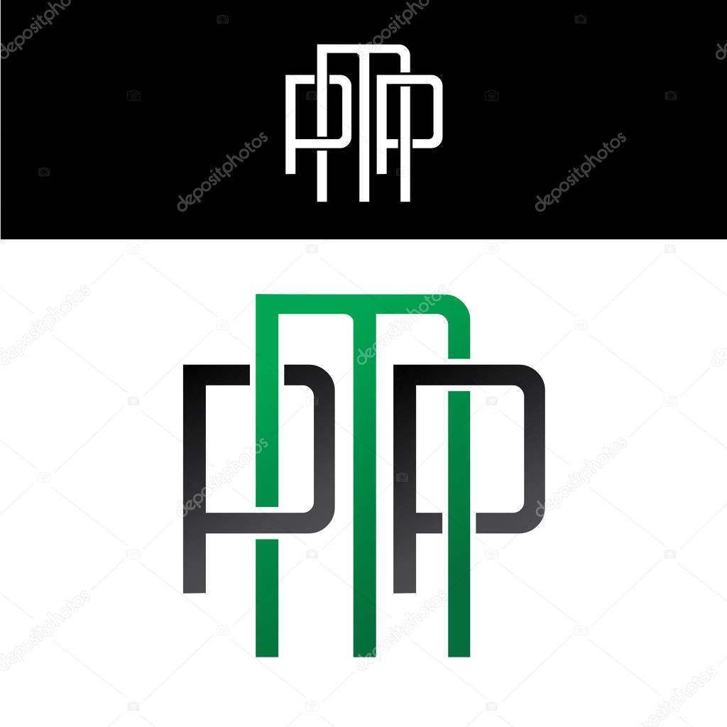 initial letter logo green black