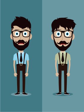 İşadamları ayakta ve pozlar duygular