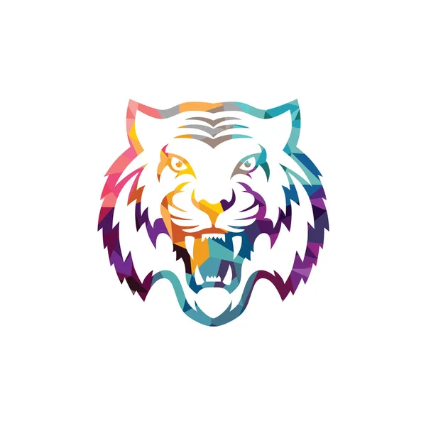 Farverige tiger logo – Stock-vektor