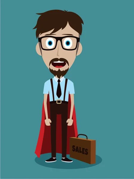 Homme d'affaires en imperméable de super héros — Image vectorielle