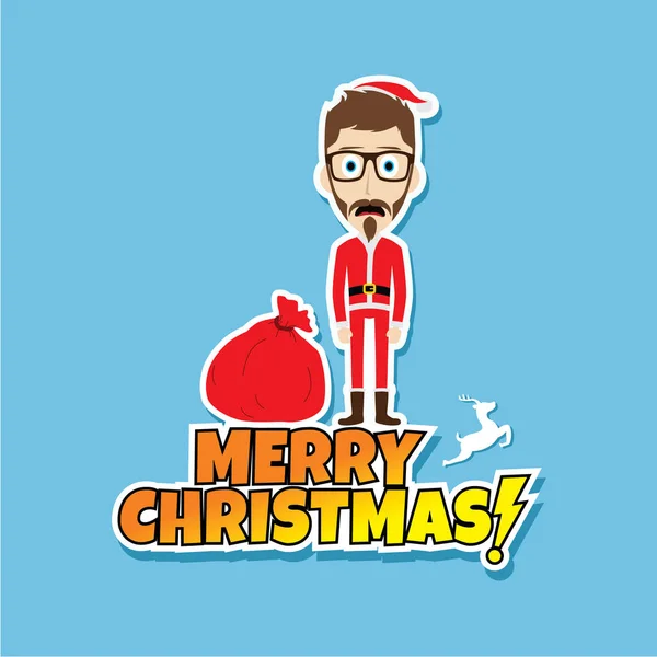 Santa claus con inscripción — Vector de stock