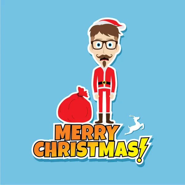 Santa claus con inscripción — Vector de stock