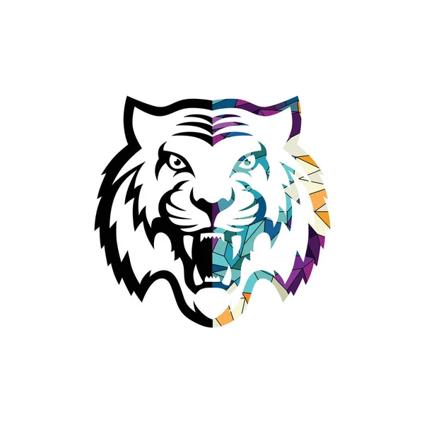 Logo harimau penuh warna - Stok Vektor