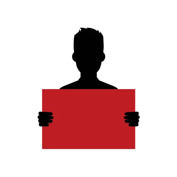 Silhouette eines Kerls mit rotem Rohling — Stockvektor