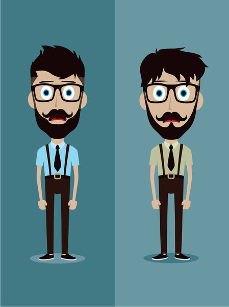 бизнесмены стоят и представляют эмоции
