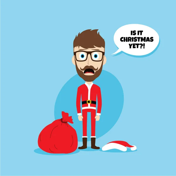 Santa claus poses emotion and saying — Stock Vector