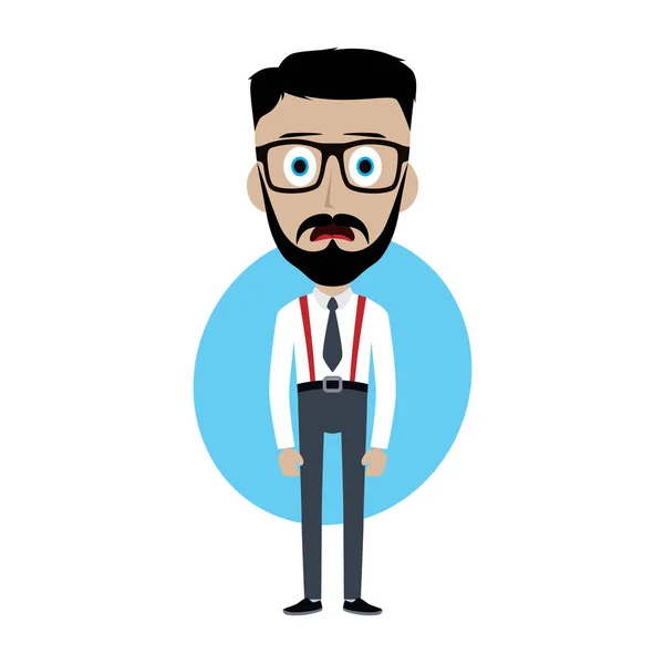 Homme d'affaires debout et pose des émotions — Image vectorielle