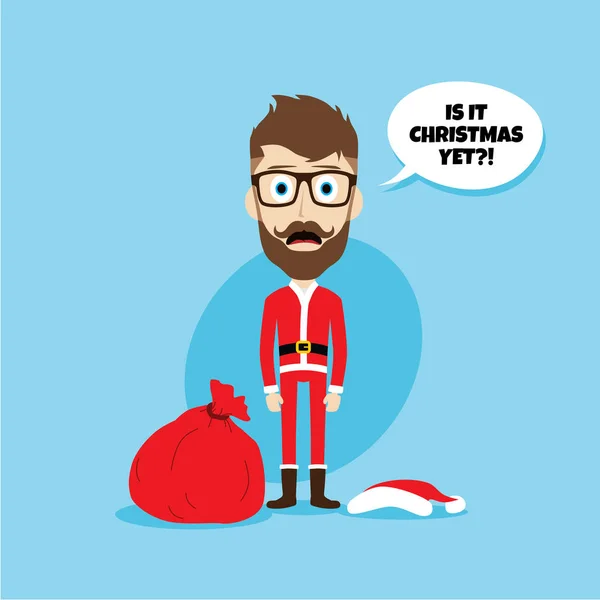 Santa claus poses emotion and saying — Stock Vector