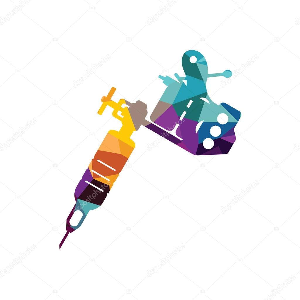 Logotype of Tattoo Machine Isolated on white background, vector illustration