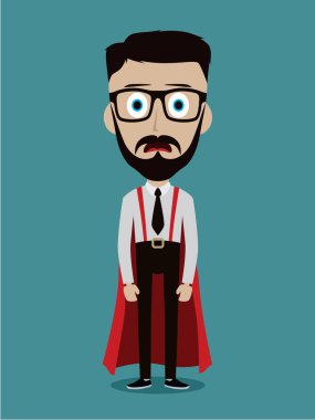 iş adamı giyen süper kahraman pelerin