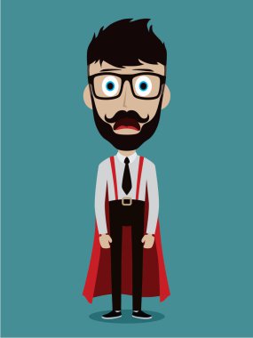 iş adamı giyen süper kahraman pelerin