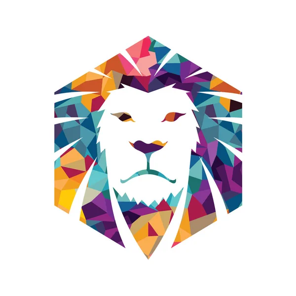 Modèle de logo de tête de lion — Image vectorielle