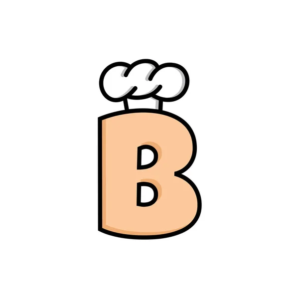 Буква B в шляпе шеф-повара — стоковый вектор