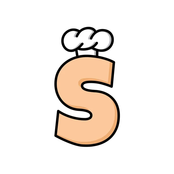 S letter with chef hat — Stock Vector