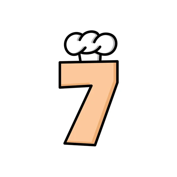 7-stellig mit Kochmütze — Stockvektor