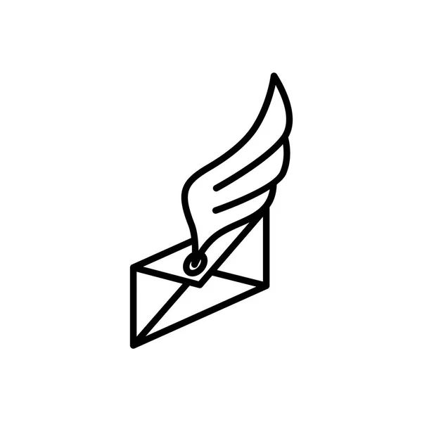 Envelope com ícone de asa — Vetor de Stock