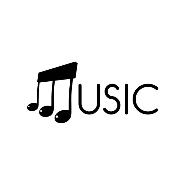 Music note simple logo — стоковый вектор