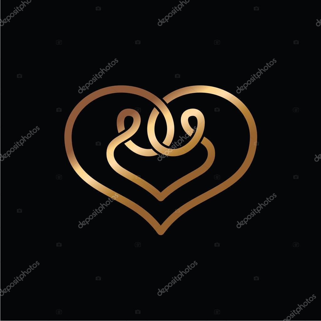 Celtic stylized heart logo, vector illustration