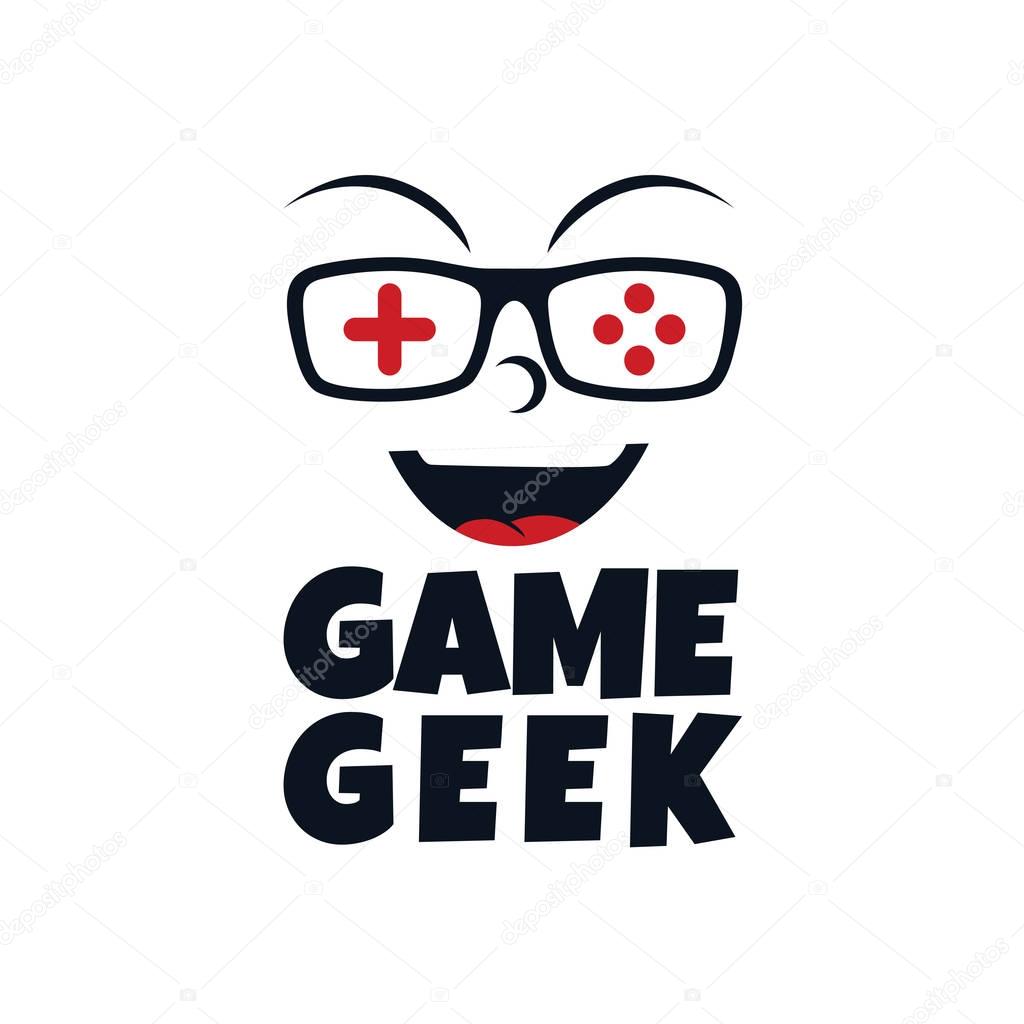 Game geek logo, vector illustration
