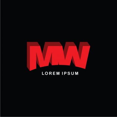 harfler Mw logo simge şablonu