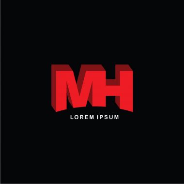 harfler Mh logo simge şablonu