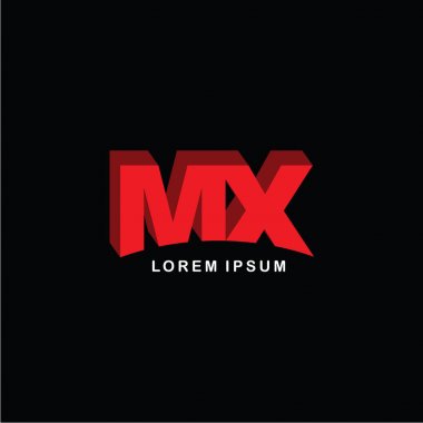 harfler Mx logo simge şablonu