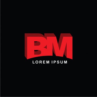 harfleri Bm logosu simgesi şablonu