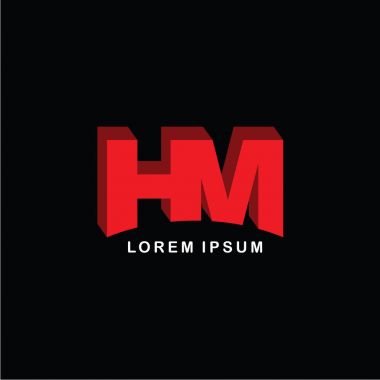 harfler Hm logo simge şablonu