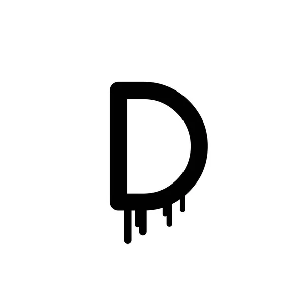 Logo moderno singola lettera D — Vettoriale Stock
