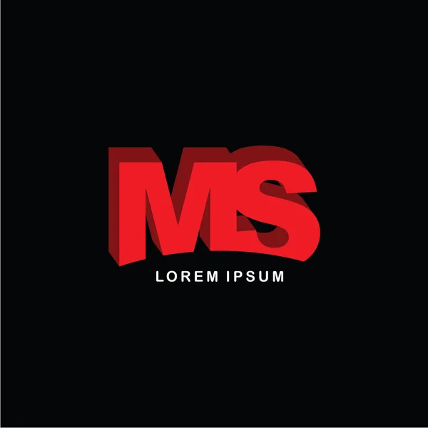 Lettres MS logo icône modèle — Image vectorielle