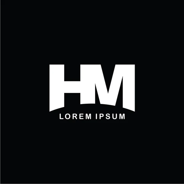Γράμματα Hm λογότυπο εικονίδιο προτύπου — Διανυσματικό Αρχείο