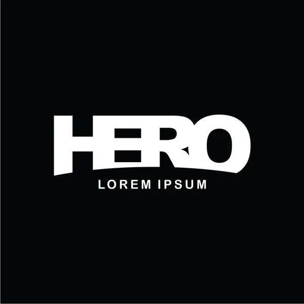 Ícone de logotipo palavra herói — Vetor de Stock