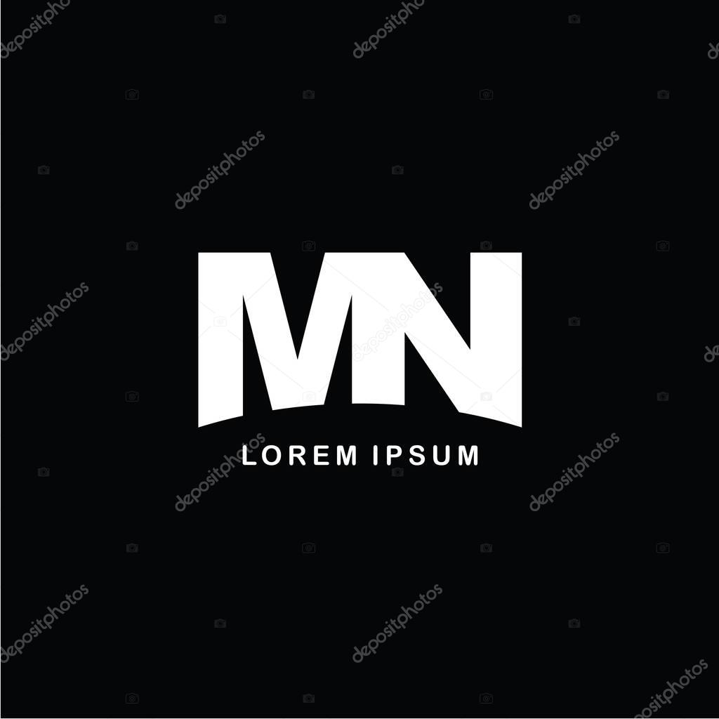 Joined letters MN logo icon template on black background, vector illustration