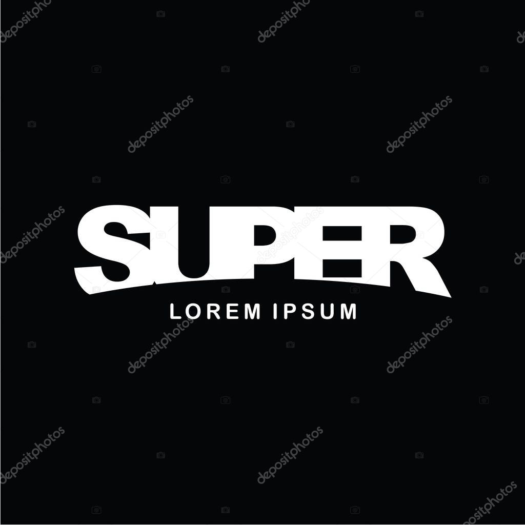 Super logo icon template on black background, vector illustration