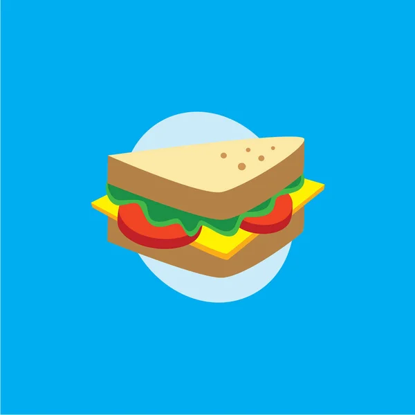 Sandwich-Flach-Symbol — Stockvektor