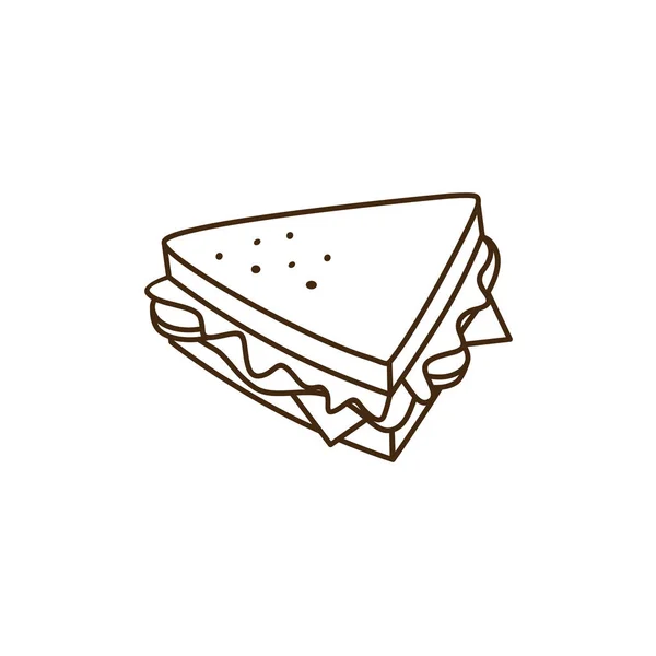 Sándwich icono plano — Vector de stock