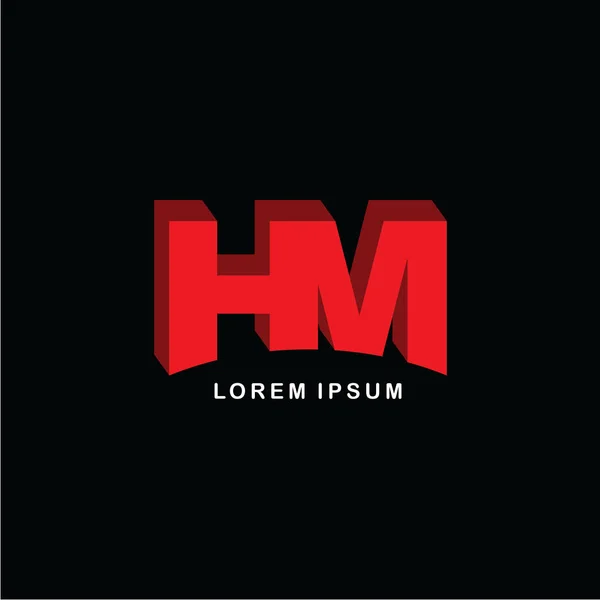 Letras unidas ícone do logotipo HM —  Vetores de Stock